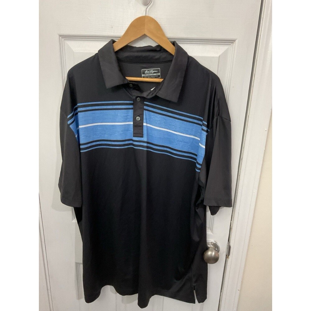 Ben Hogan Performance Golf Polo Shirt Navy W/ Baby Blue Striped Men’s Size 2xl